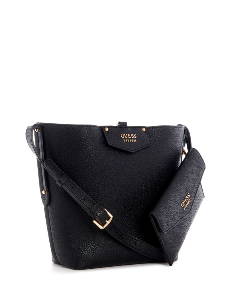 Guess Eco Brenton Bucket Women's Shoulder Bags Black | 1208-VUIQO