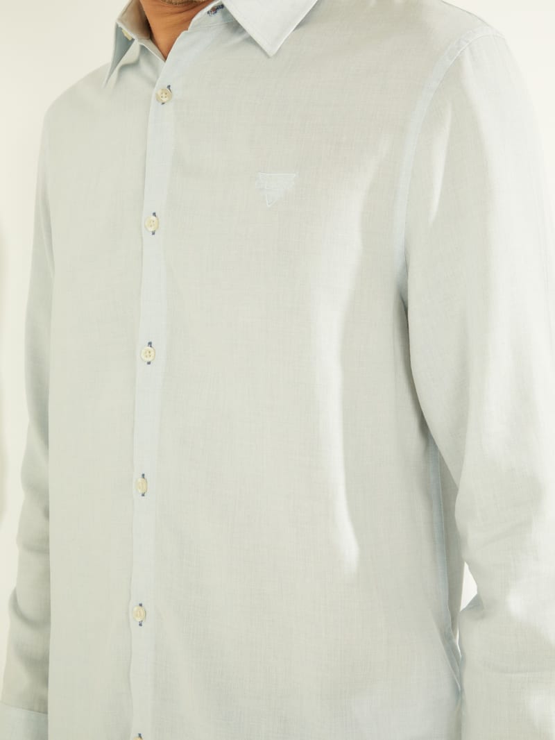 Guess Eco Linen Collins Men's Shirts Mint | 8631-MPLQW