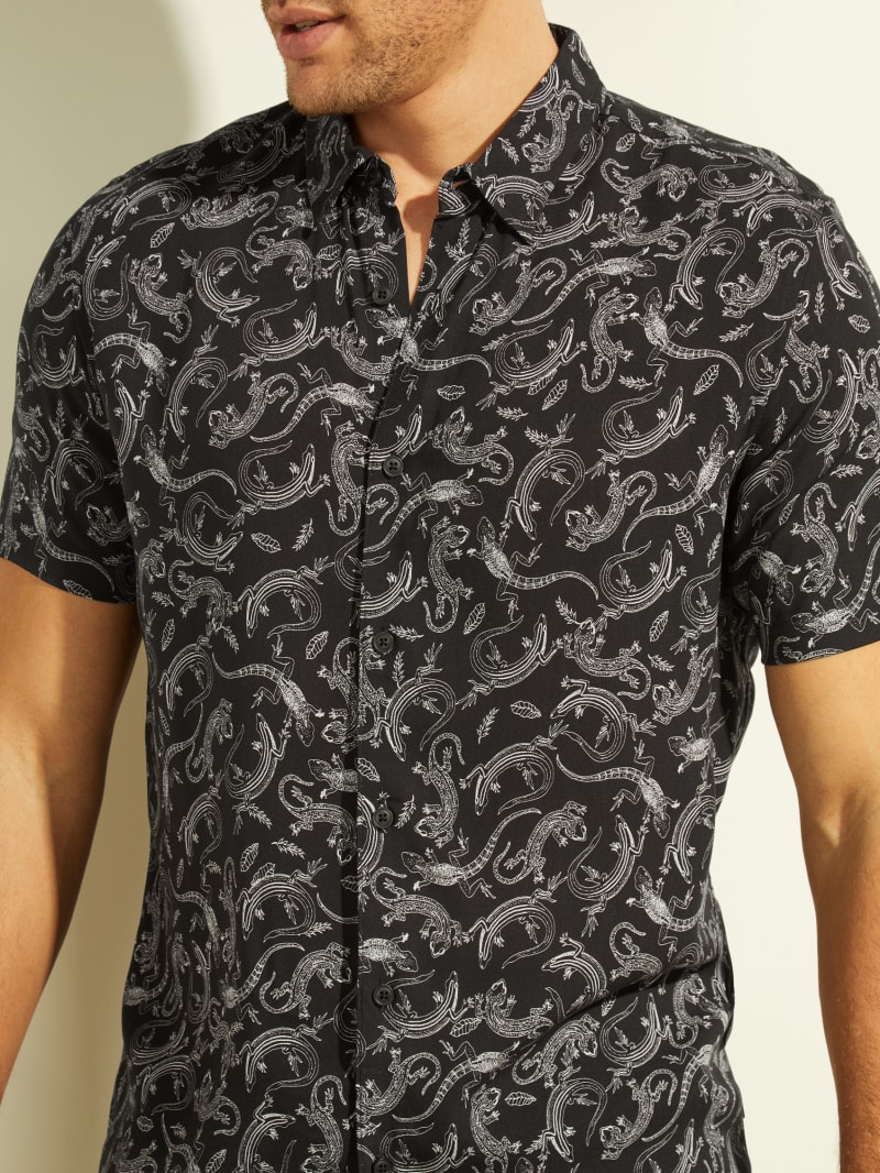 Guess Eco Lizard Men's Shirts Black | 2460-PSOIE