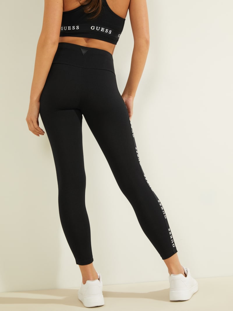 Guess Eco Logo Tape Leggings Women's Pants Black | 2381-IYZJS