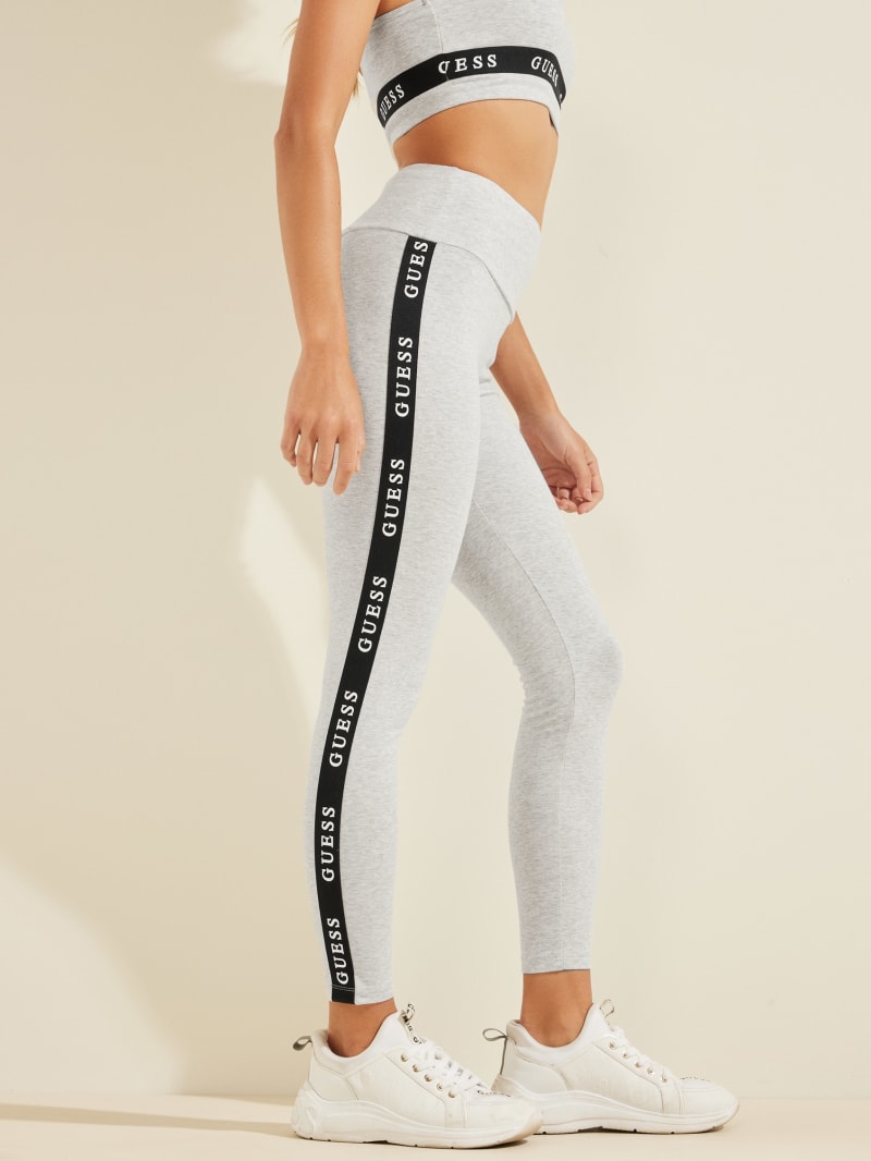 Guess Eco Logo Tape Leggings Women's Pants Grey | 5146-EHKBU