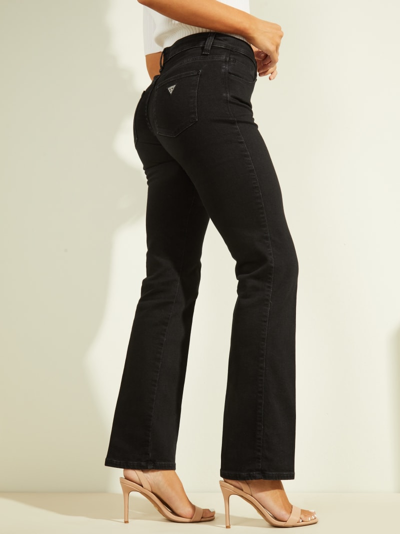 Guess Eco Mid-Rise Sexy Straight Leg Women's Pants Black | 8627-VLJHR