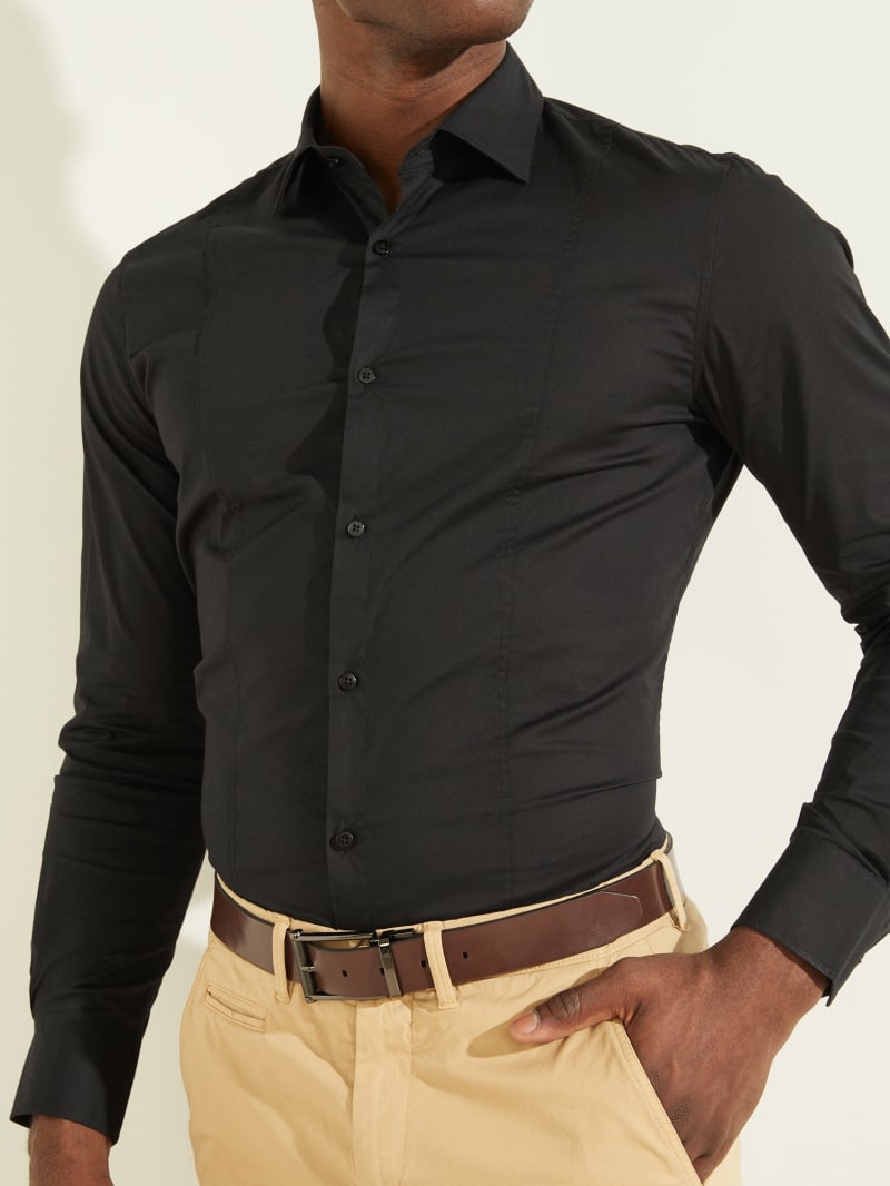 Guess Eco Oliver Men's Shirts Black | 1853-LZAIR