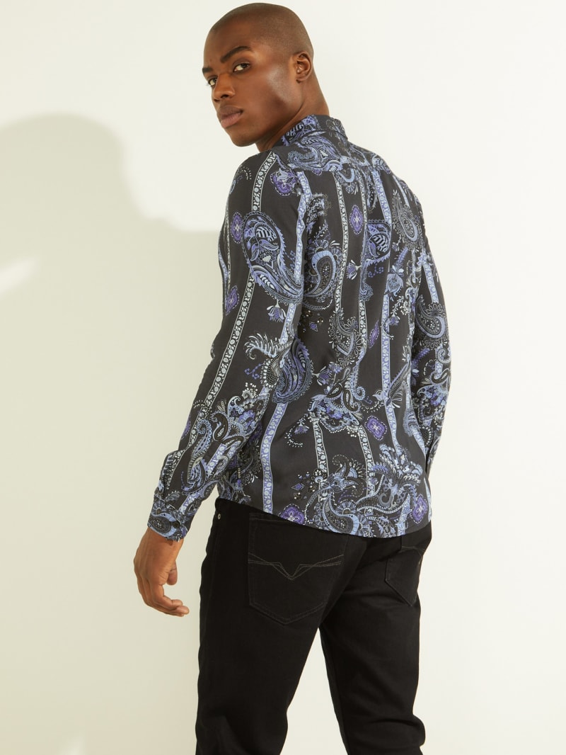 Guess Eco Paisley Men's Shirts Stripes | 4310-TNHOW