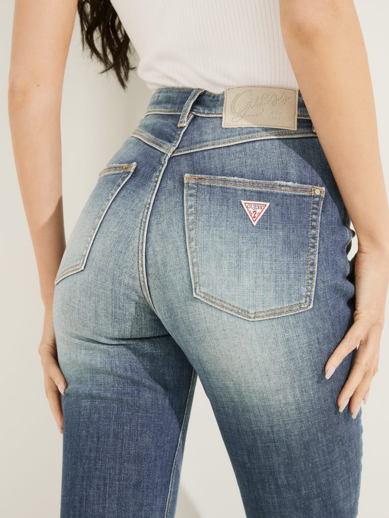 Guess Eco Pop '70s Super High-Rise Women's Pants Blue | 7831-FYPMQ