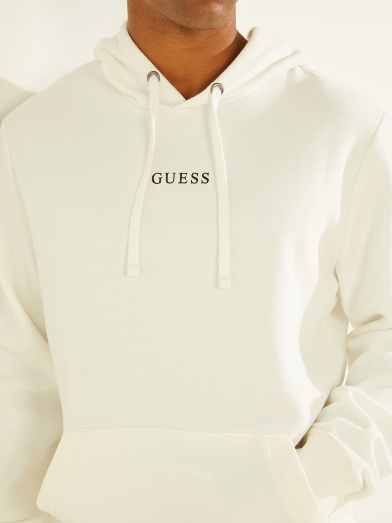 Guess Eco Roy Embroidered Logo Men's Hoodie White | 2965-NIQKR