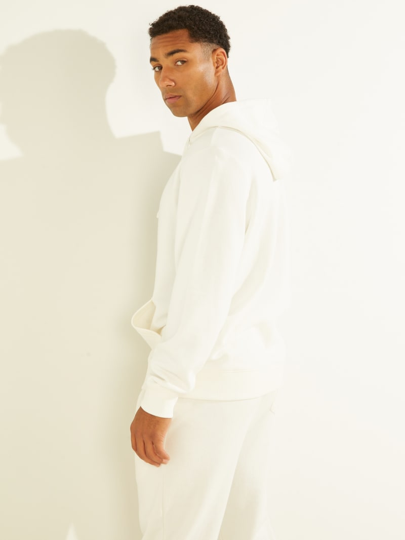 Guess Eco Roy Embroidered Logo Men's Hoodie White | 2965-NIQKR