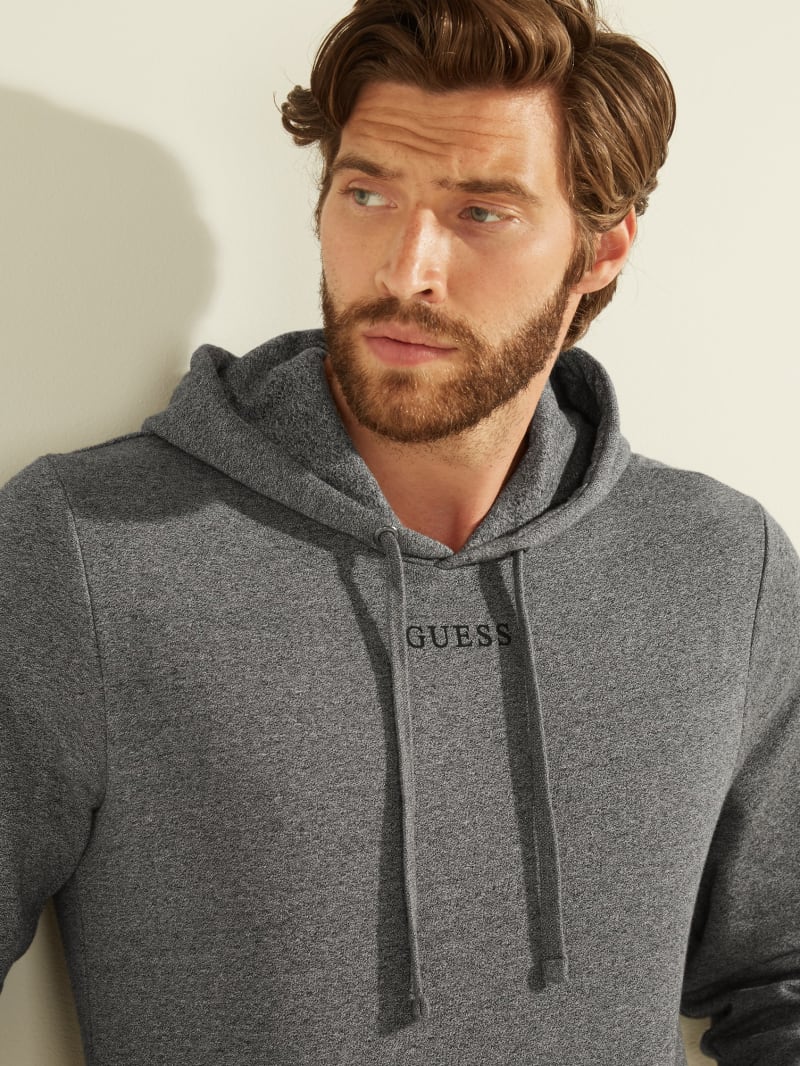 Guess Eco Roy Embroidered Logo Men's Hoodie Grey | 4329-MORCX