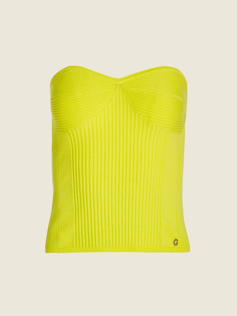 Guess Eco Selina Tube Women's Tops Yellow | 3071-STMQV