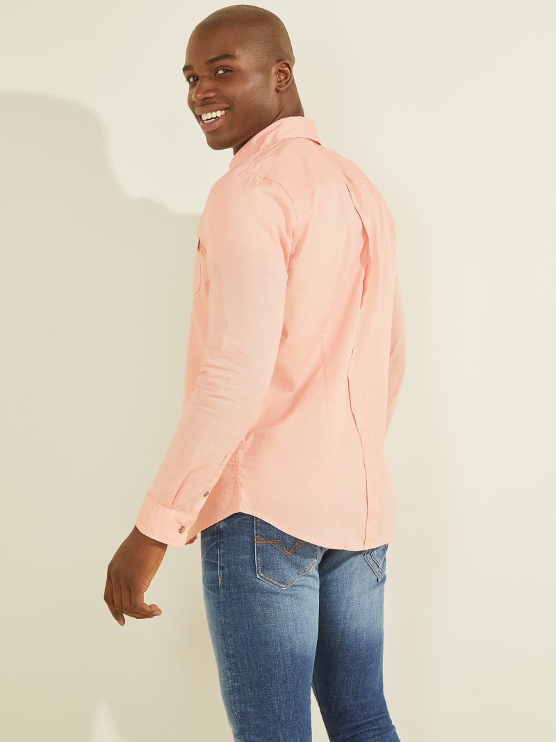 Guess Eco Sunset Men's Shirts Pink | 6530-HIJUX