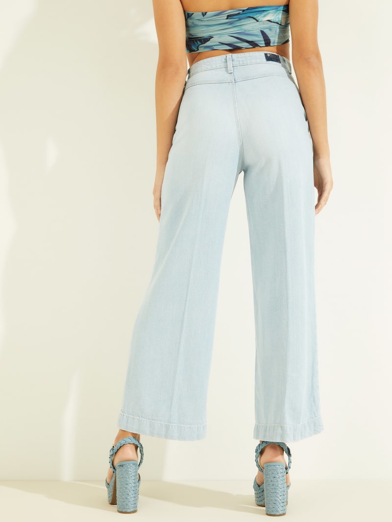 Guess Eco Super High-Rise Wide Leg Women's Pants Blue | 1485-CNYPB