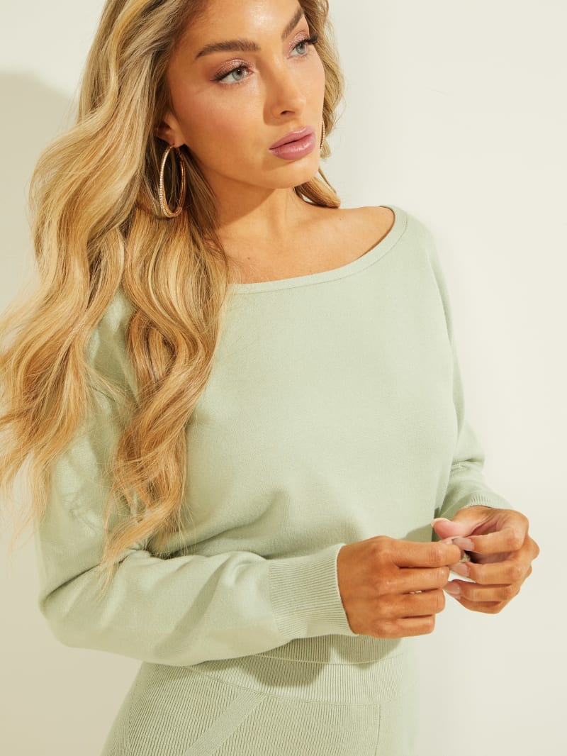 Guess Eco Tiana Pullover Women's Sweaters Mint | 2658-ONSKL