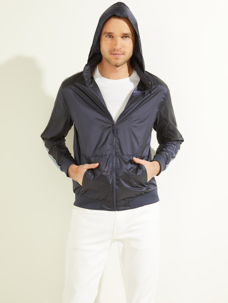 Guess Edward Windbreaker Men's Jackets Blue | 4790-DQKYP