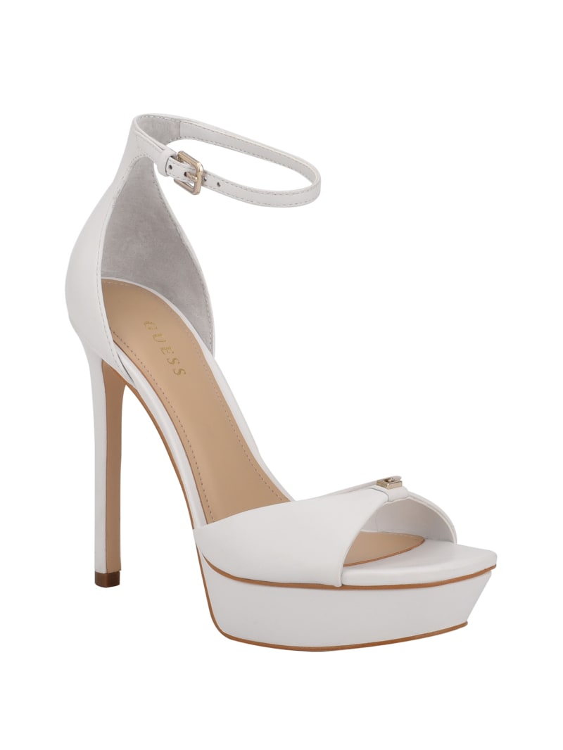 Guess Ellsyn Platform Stiletto Women\'s Heels White | 6387-NHFZB