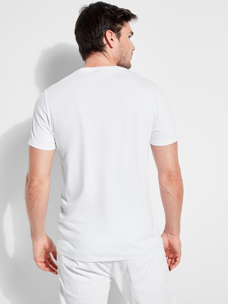 Guess Embroidered Logo Tee Men's T Shirts White | 8075-OPEKD