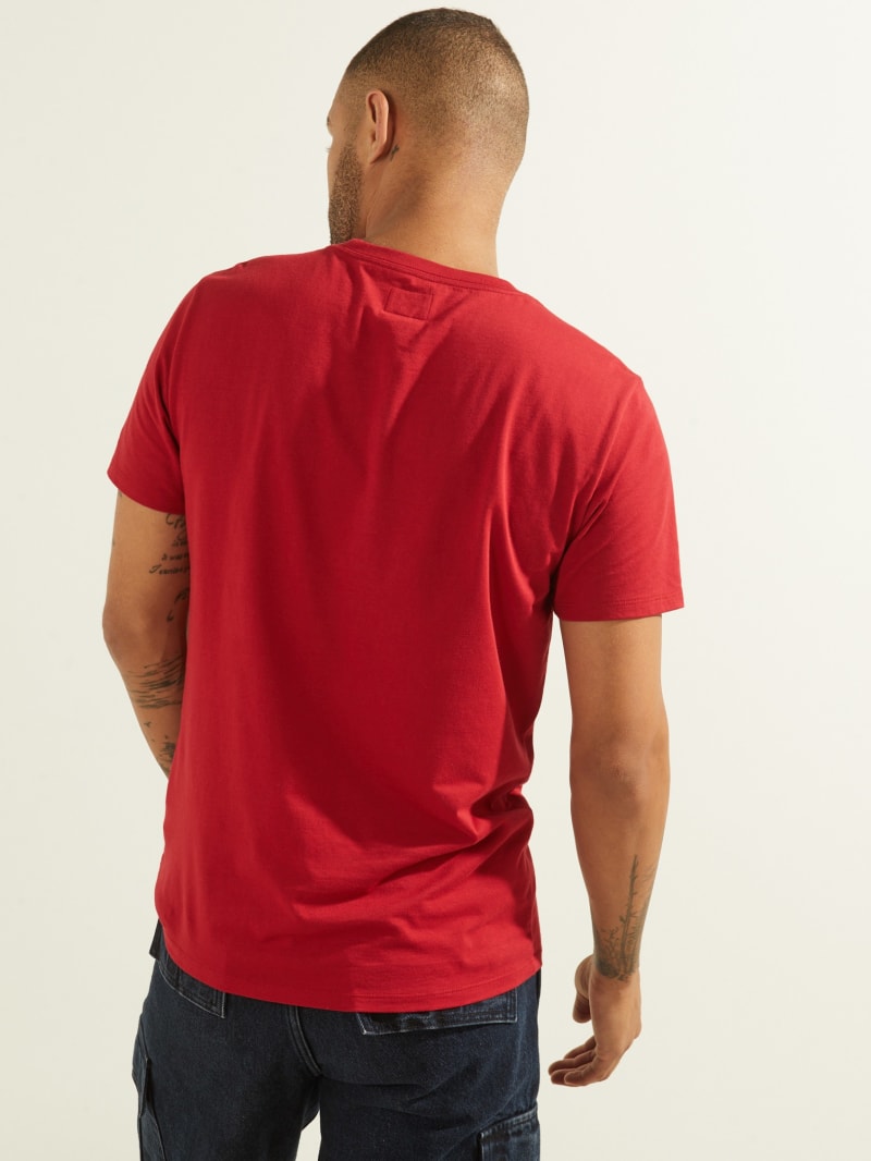 Guess Embroidered Logo Tee Men's T Shirts Red | 9682-SQOIH