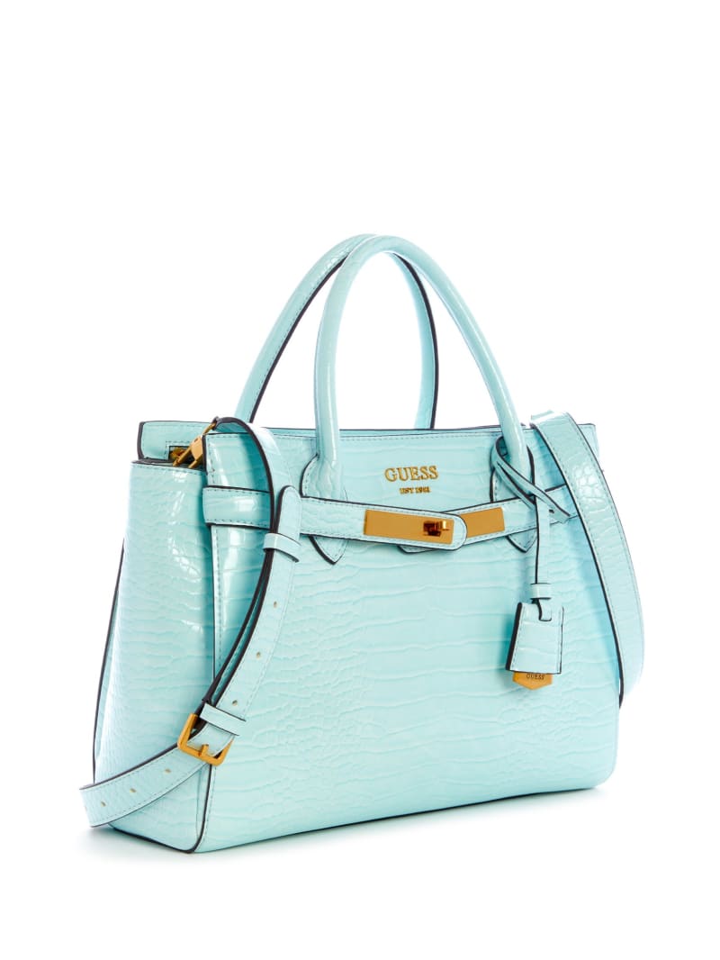 Guess Enisa High Society Women's Satchel Bags Turquoise | 3708-JYFQL