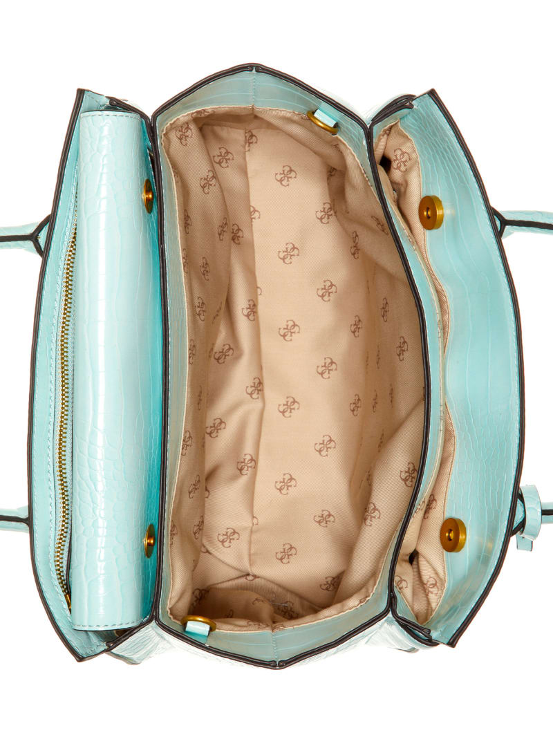 Guess Enisa High Society Women's Satchel Bags Turquoise | 3708-JYFQL