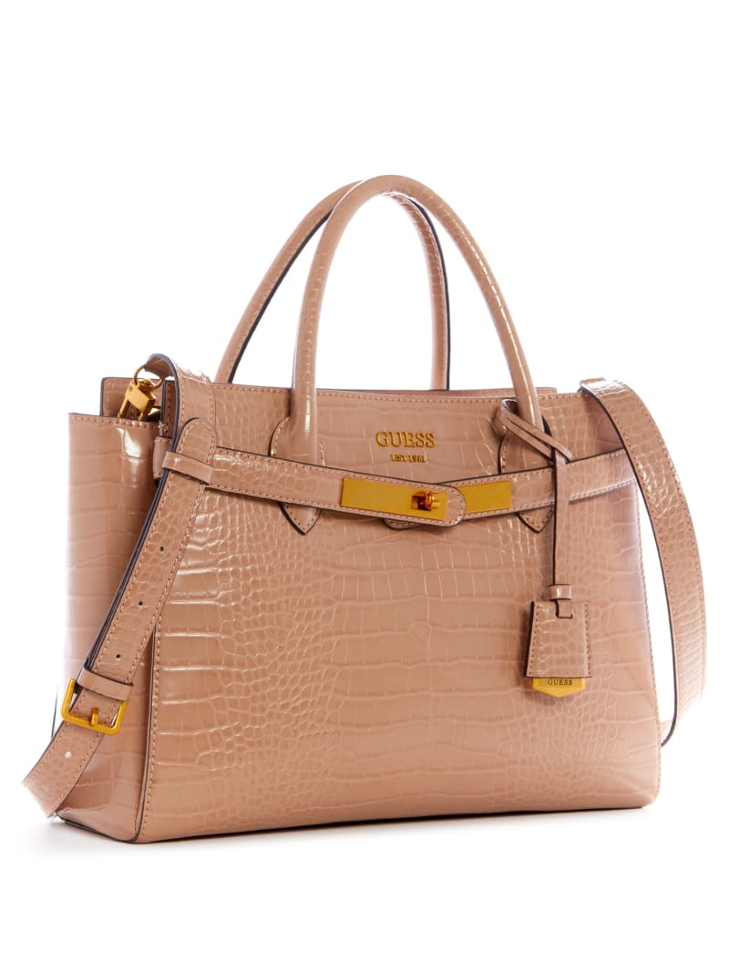 Guess Enisa High Society Women's Satchel Bags Brown | 5273-ECJOB