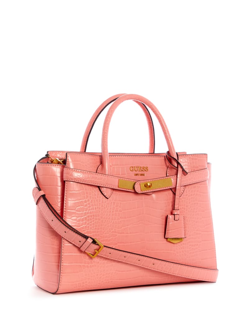 Guess Enisa High Society Women's Satchel Bags Pink | 6189-ESXON