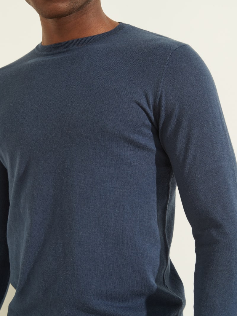 Guess Essential Crewneck Men's Sweaters Blue | 0576-HQREB