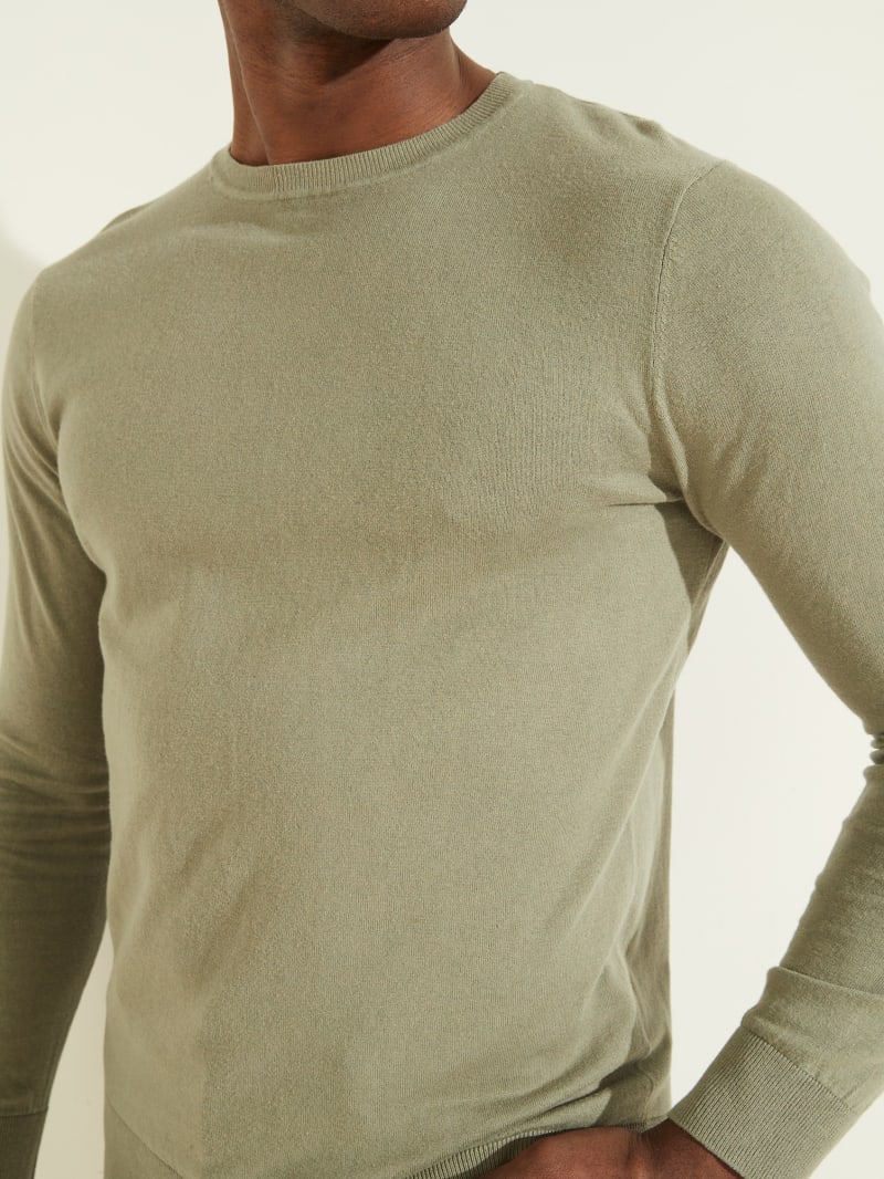 Guess Essential Crewneck Men's Sweaters Green | 3608-ELSDN