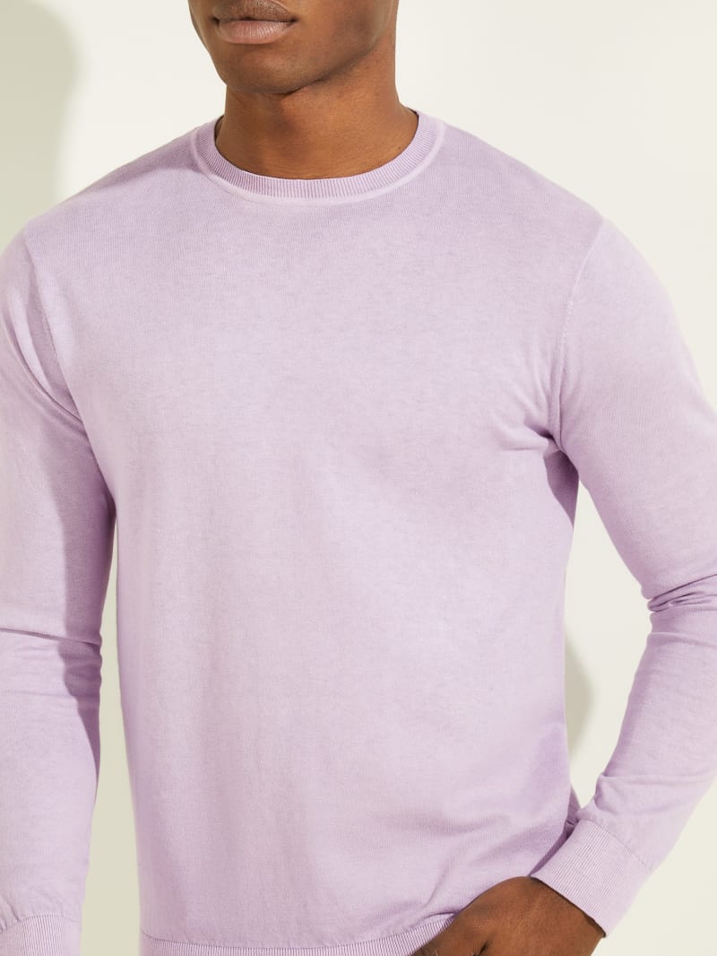 Guess Essential Crewneck Men's Sweaters Light Purple | 7582-KEHZW