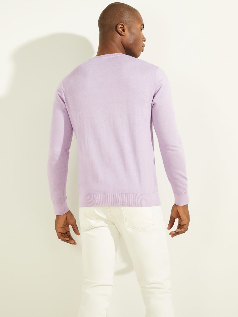 Guess Essential Crewneck Men's Sweaters Light Purple | 7582-KEHZW