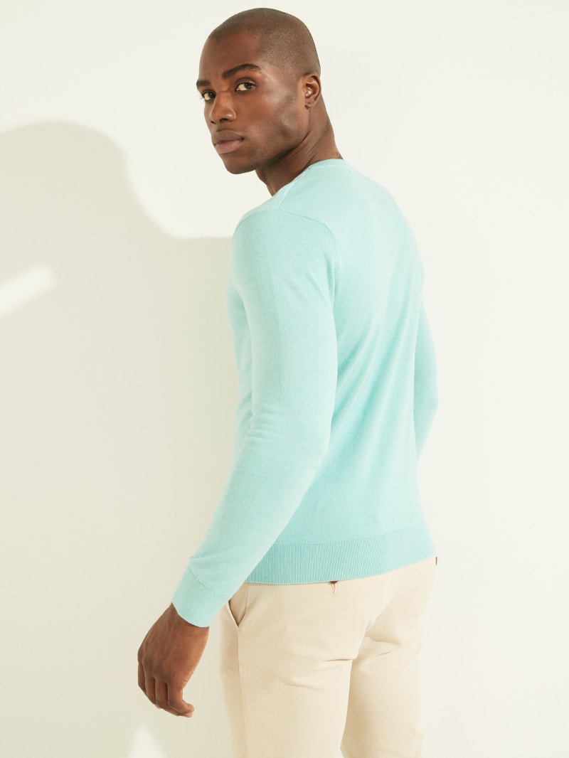 Guess Essential Crewneck Men's Sweaters Blue | 9152-LTJXI