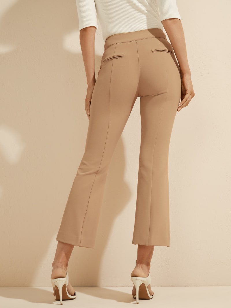 Guess Evelyn Cropped Women's Pants Brown | 3162-EOXNZ