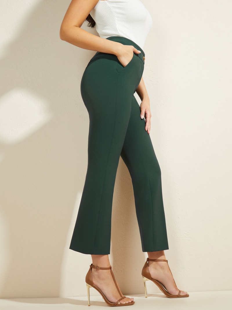 Guess Evelyn Cropped Women's Pants Green | 7486-VGWRZ