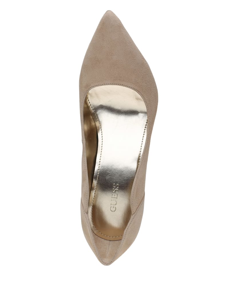 Guess Faida Scallopeds Women's Heels Light Beige | 9703-PCMWZ