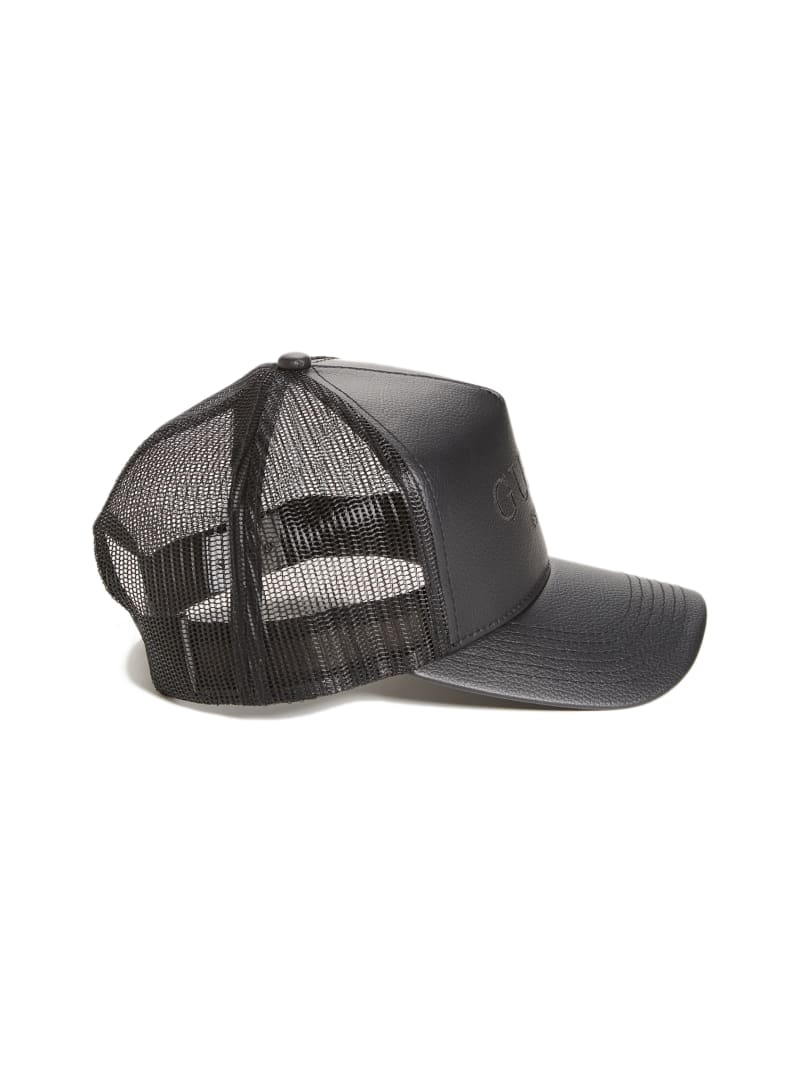 Guess Faux-Leather Trucker Men's Hats Black | 5136-LXRYJ