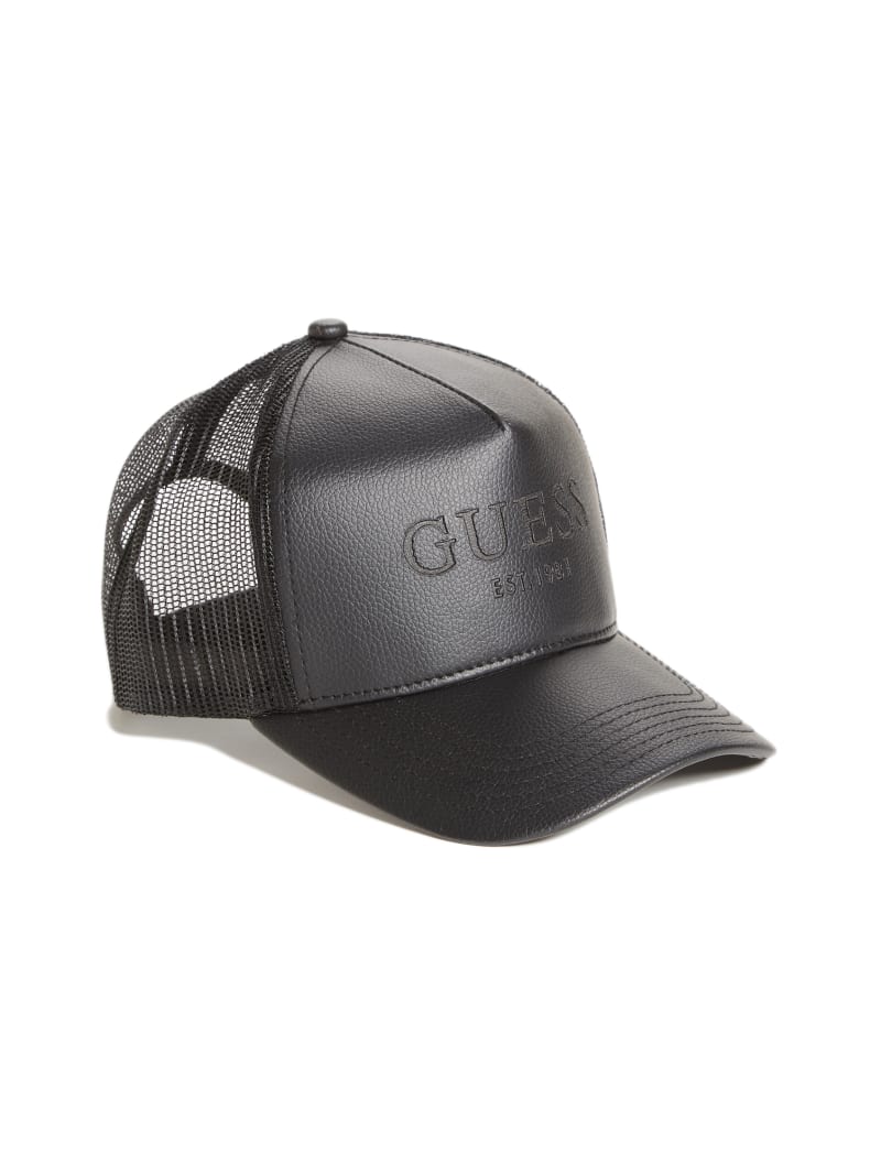 Guess Faux-Leather Trucker Men\'s Hats Black | 5136-LXRYJ