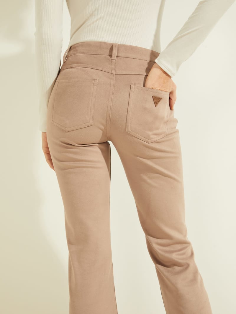 Guess Faux-Suede Sexycuts Women's Pants Beige | 7824-UBXKF