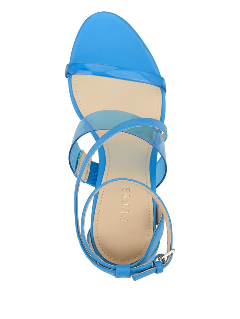 Guess Felecia Transparent Women's Heels Blue | 6078-CEPAG