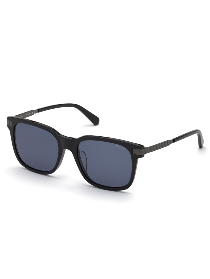 Guess Frosted Square Men's Sunglasses Black / Blue | 3215-HDYRK