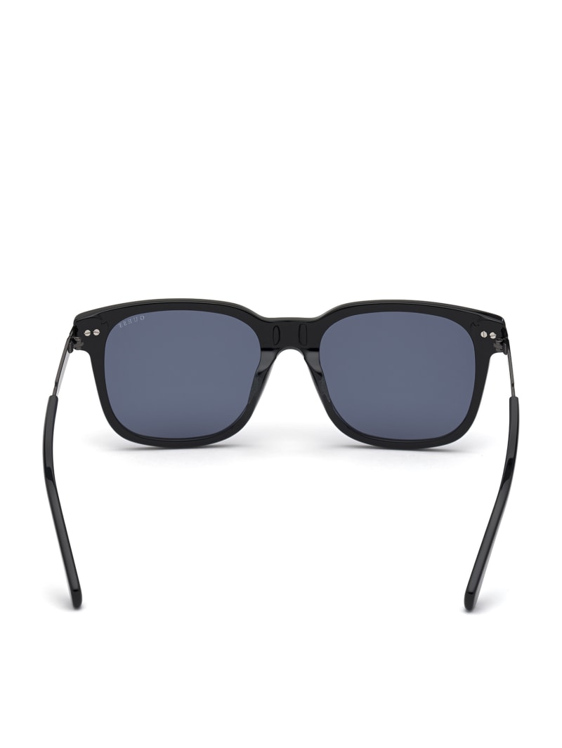 Guess Frosted Square Men's Sunglasses Black / Blue | 3215-HDYRK