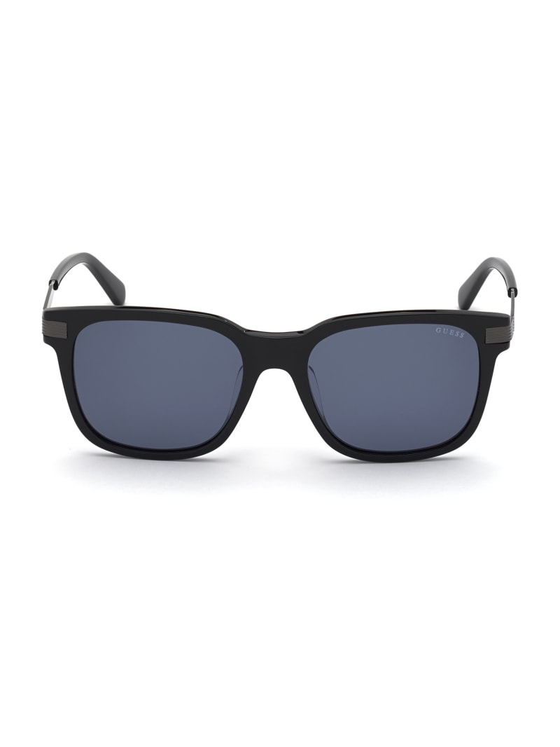 Guess Frosted Square Men\'s Sunglasses Black / Blue | 3215-HDYRK