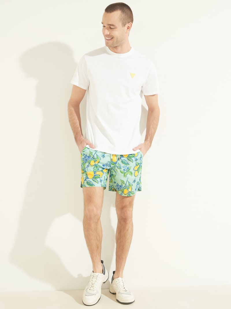 Guess Fruit Woven Swim Trunks Men's Swimwear Lemon | 8127-WSDVY