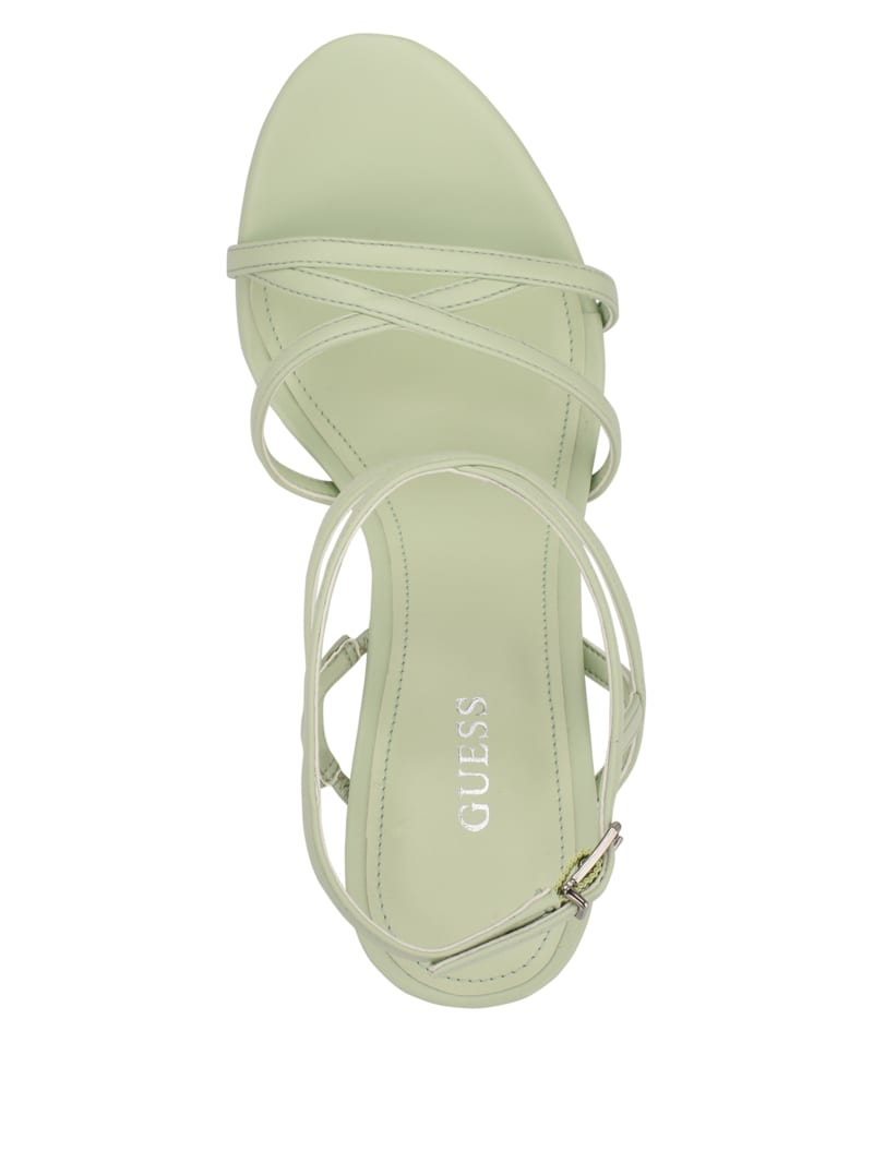 Guess Fumi Strappy Women's Heels Green | 7698-BLVIW