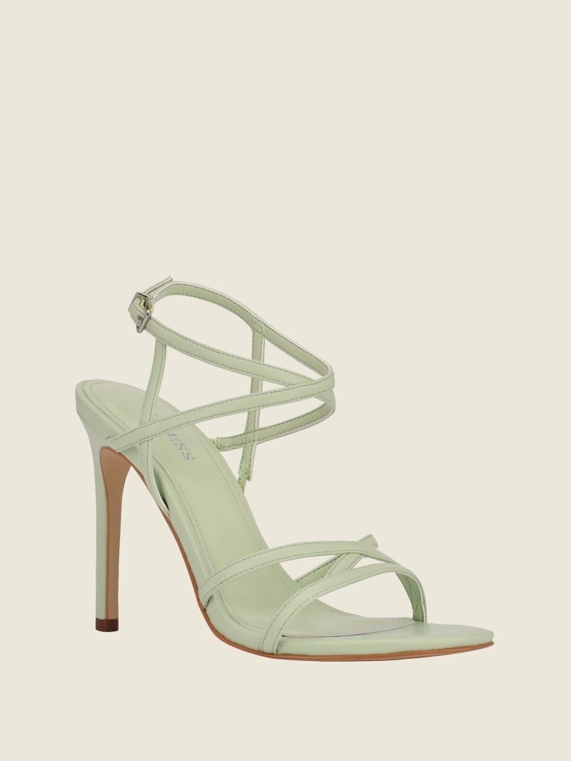 Guess Fumi Strappy Women\'s Heels Green | 7698-BLVIW