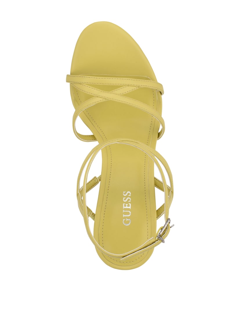 Guess Fumi Strappy Women's Heels Yellow | 7039-QPKZG