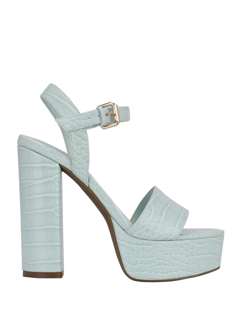 Guess Gabeli Croc Platform Women's Heels Light Blue | 4156-AQKJT