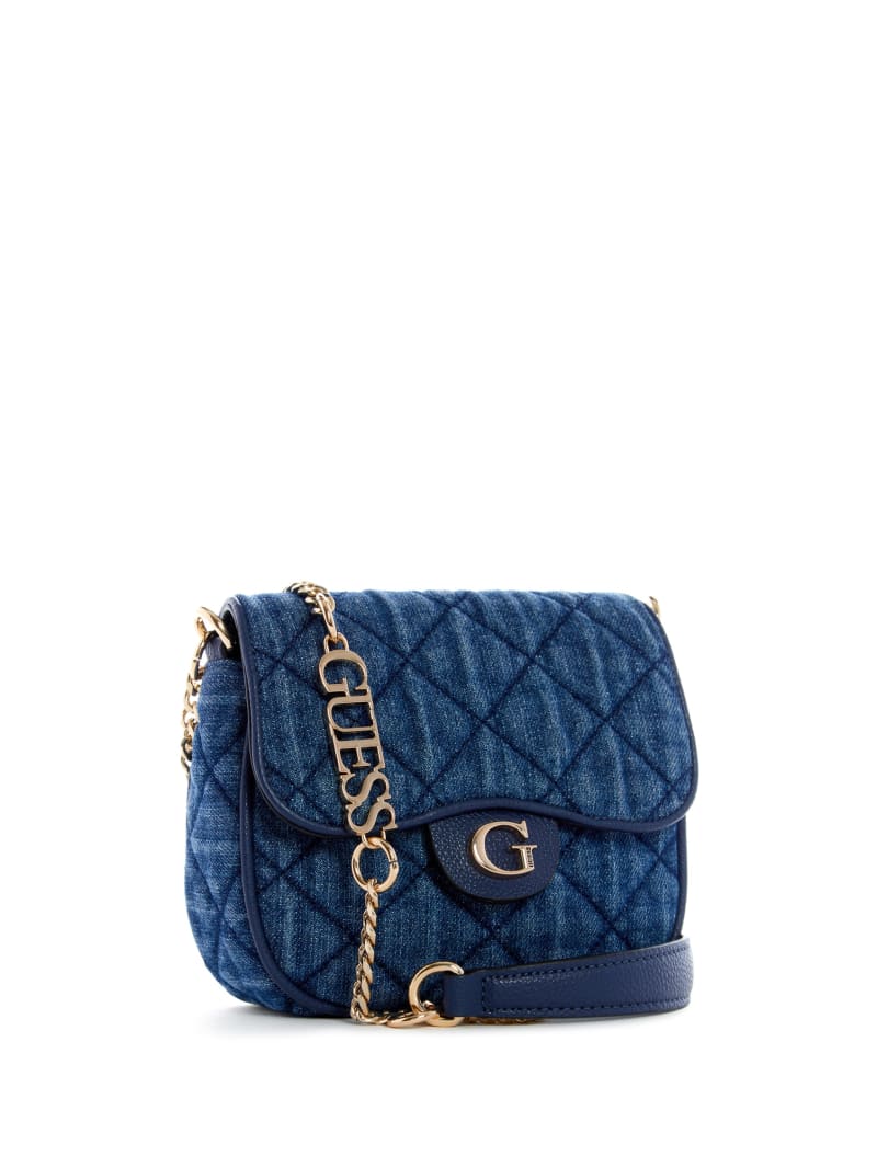 Guess Gillian Denim Flap Women's Mini Bag Blue | 2079-NAVQX