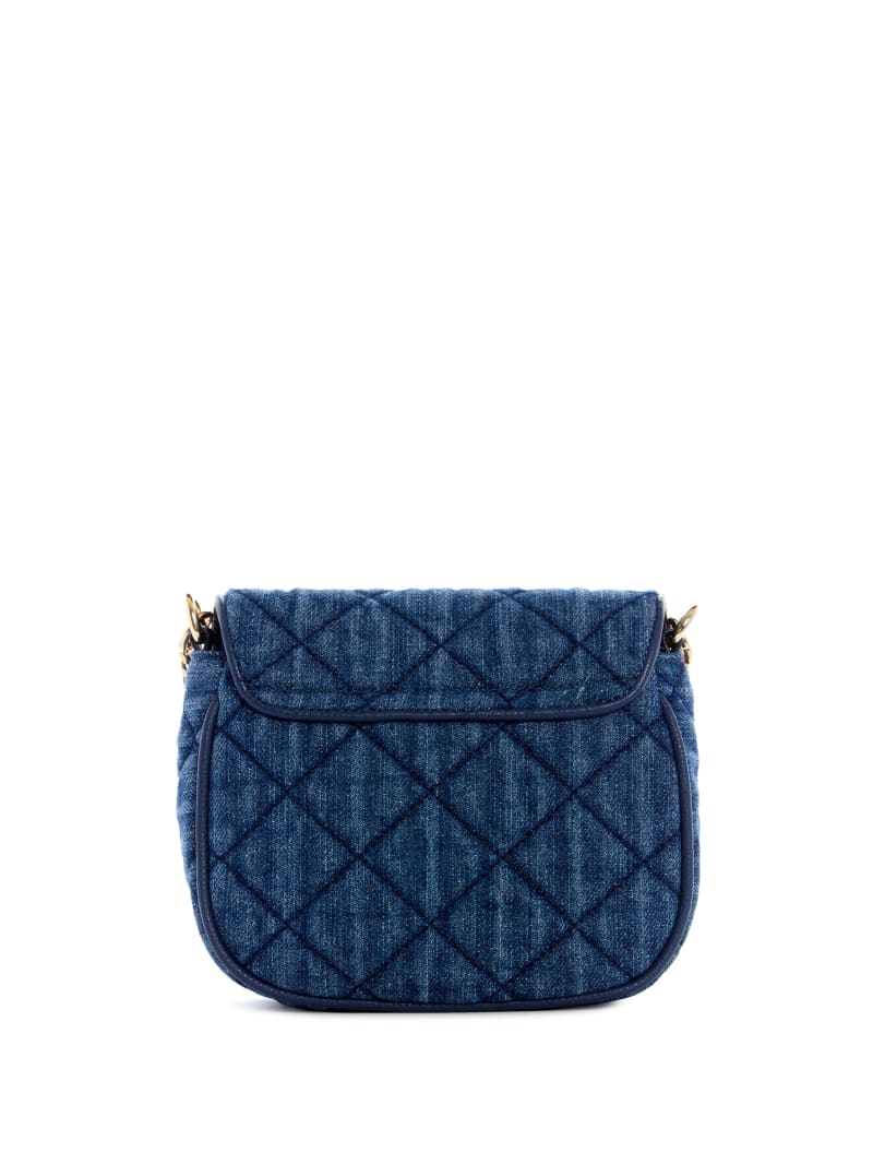 Guess Gillian Denim Flap Women's Mini Bag Blue | 2079-NAVQX