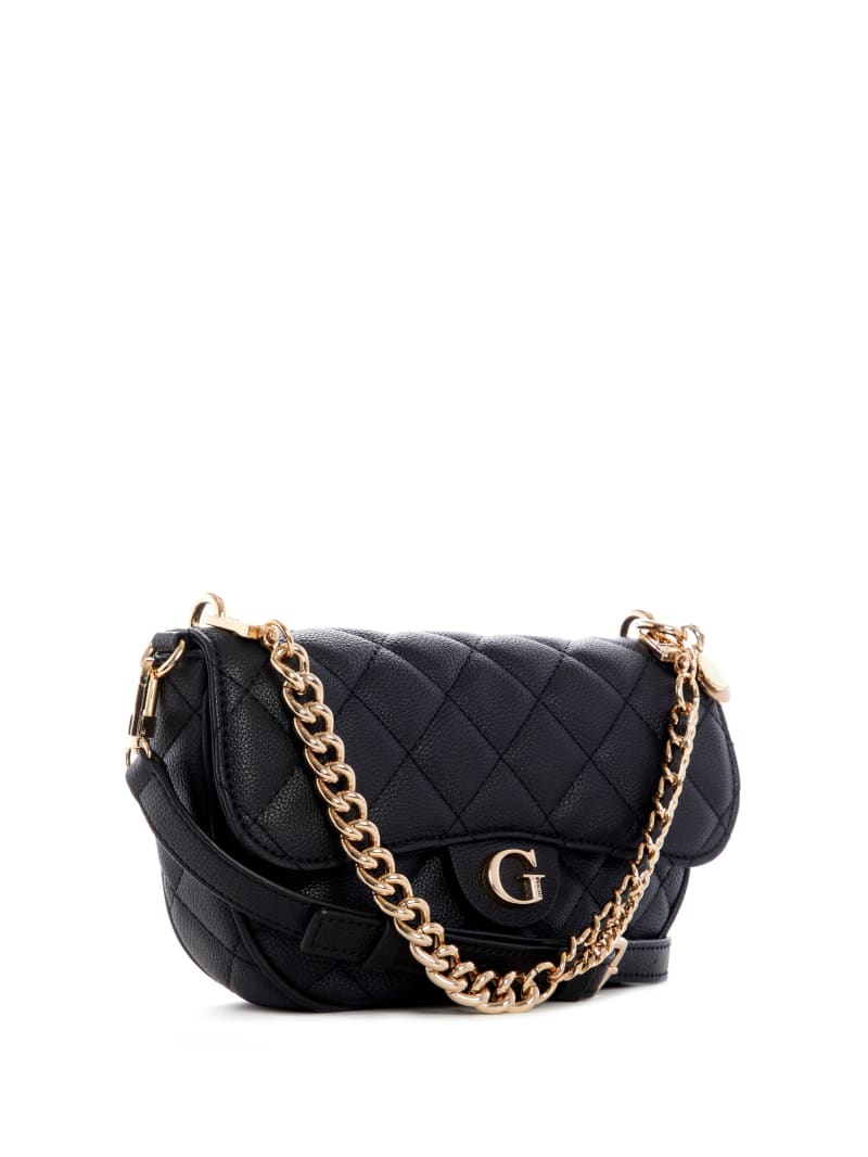 Guess Gillian Quilted Flap Women's Crossbody Bags Black | 1504-RLEPY