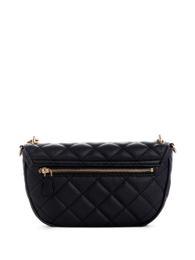 Guess Gillian Quilted Flap Women's Crossbody Bags Black | 1504-RLEPY