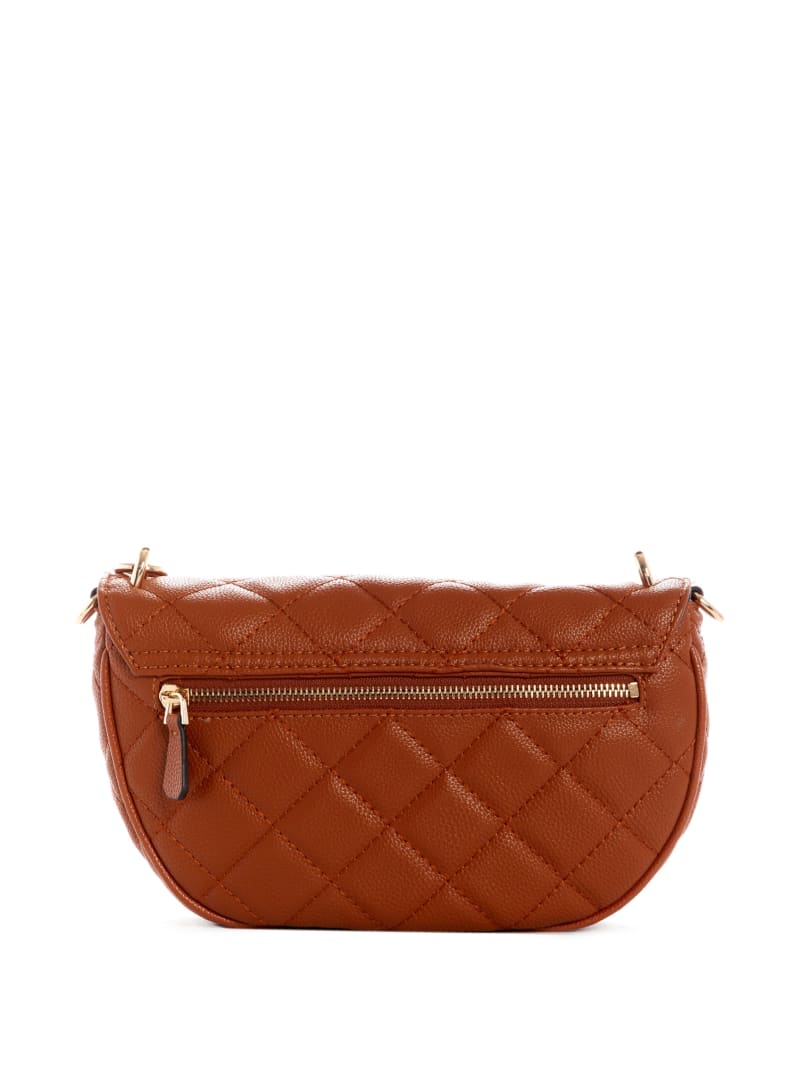 Guess Gillian Quilted Flap Women's Crossbody Bags Brown | 1529-HATBU