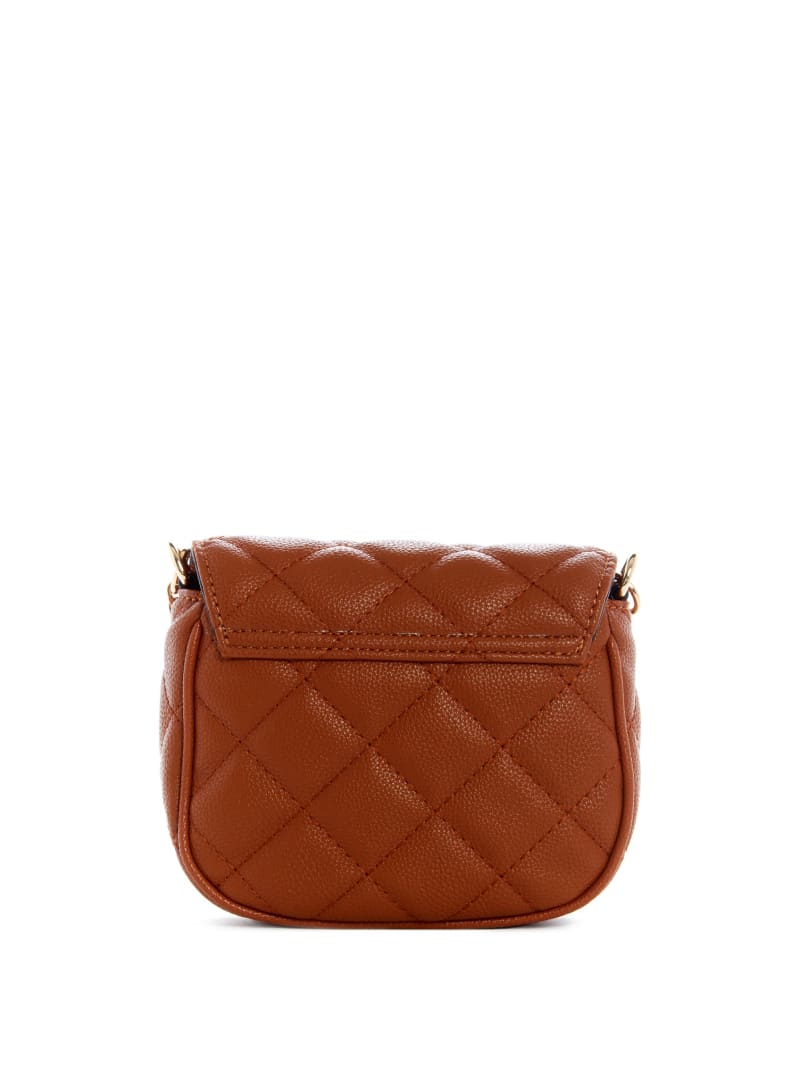 Guess Gillian Quilted Flap Women's Crossbody Bags Brown | 5670-ONZEU